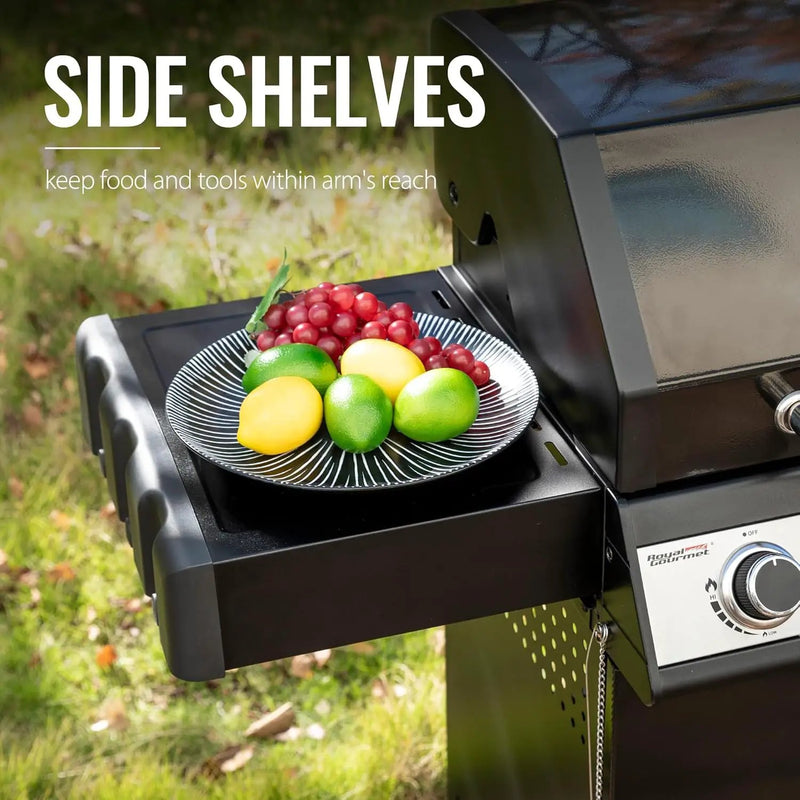 Royal Gourmet SG5003H 4 Burner Propane Gas Grill with Side Burner & Warming Rack, Cabinet Style Gas Grill with 49,000 BTUs Output for Outdoor Patio Garden Backyard Cooking, Black by GreenHaven Gardens
