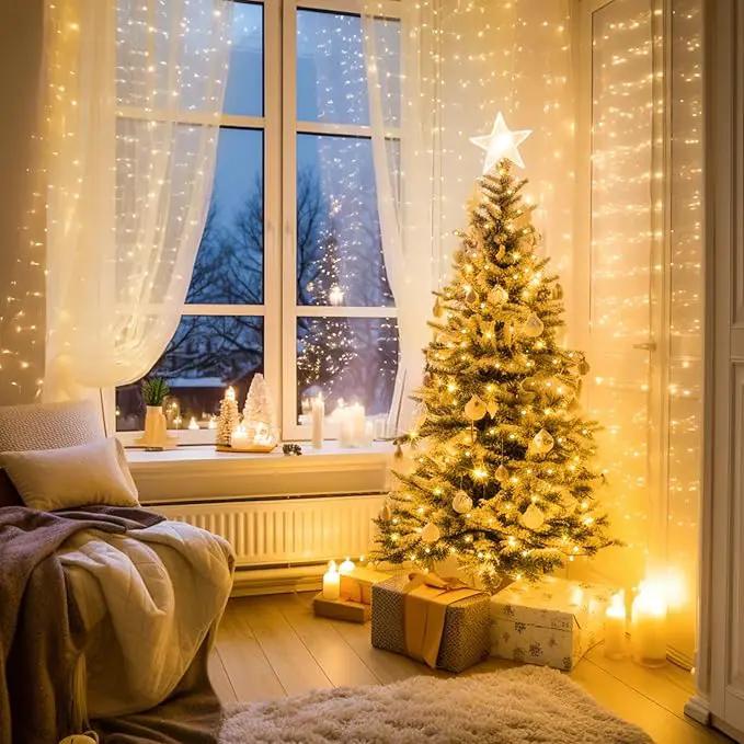 JMEXSUSS 200 LED String Lights Indoor Outdoor Clear Wire, Connectable Warm White Christmas String Lights for Bedroom, 66 Ft Twinkle Fairy String Lights Plug in for Home Wedding Tree Yard Patio Spring by GreenHaven Gardens