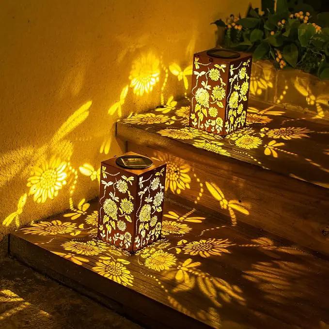 Solar Lanterns Outdoor Hanging Dragonfly Lantern Waterproof Decor Garden Metal LED Sunflower Christmas Lights Gifts for Mom Grandma Women Decorative Patio,Yard,Lawn,Balcony,House by GreenHaven Gardens
