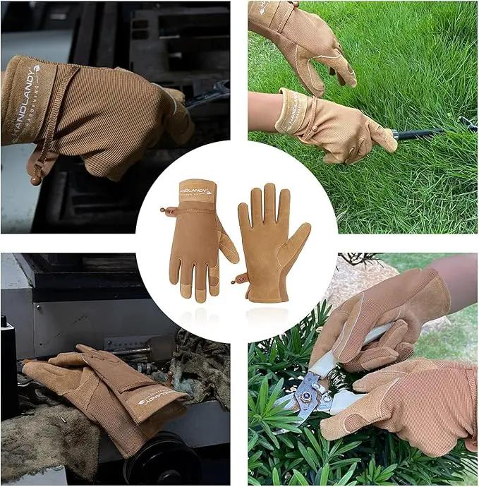 HANDLANDY Women Safety Work Gloves Utility Touch Screen Working Grip Glove for Yardwork Gardening Breathable Mechanic Gloves by GreenHaven Gardens