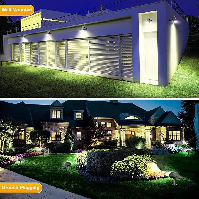 Fabrito 72 LEDs Solar Spot Lights Outdoor Waterproof, 3 Modes Landscape Spotlights, Dusk to Dawn Solar Powered Flood Wall Lights for Outside, Solar Garden Lights for Yard Porch 6 Pack (Cool White) by GreenHaven Gardens