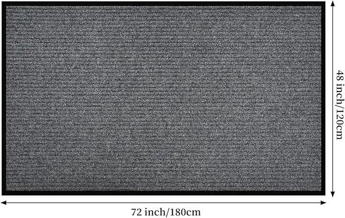 Profile Rubber Door Mat, 72x48inch, Heavy Duty, Entrance Doormat, Indoor and Outdoor, Waterproof, Easy Clean Shoe Scraper, Home Rug Welcome Mats for Entryway, Patio, Porch(Light Grey) by GreenHaven Gardens