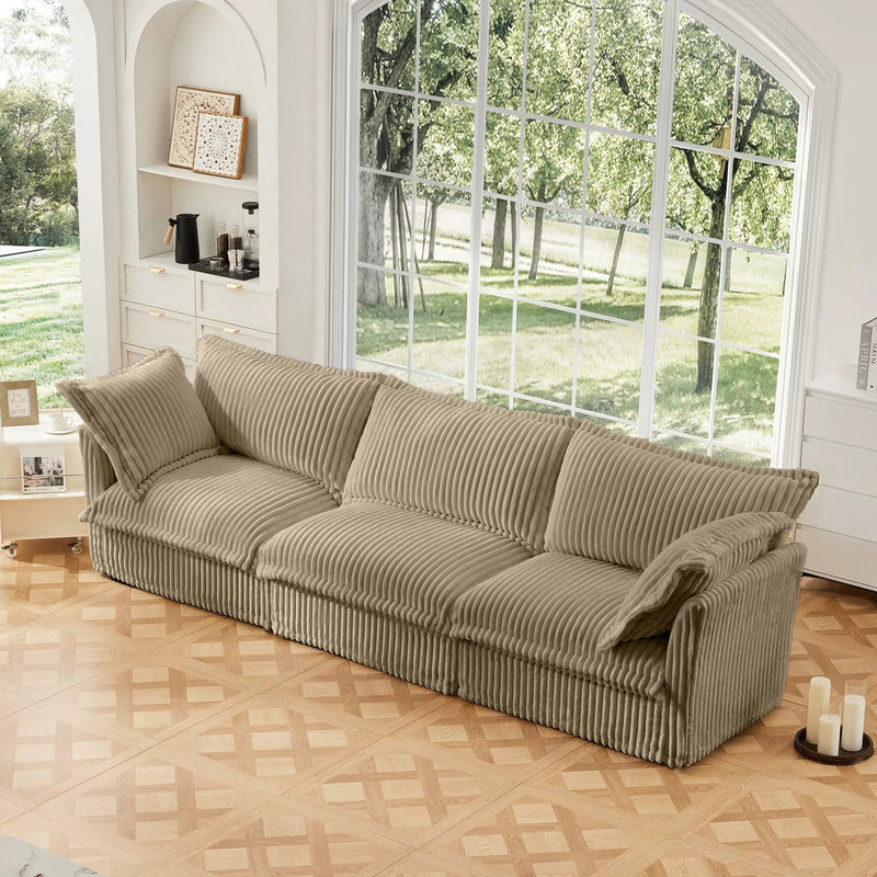 Modern 3 Seater Slipcovered Sofa with Suppleness Armrests by HouseOfZazla