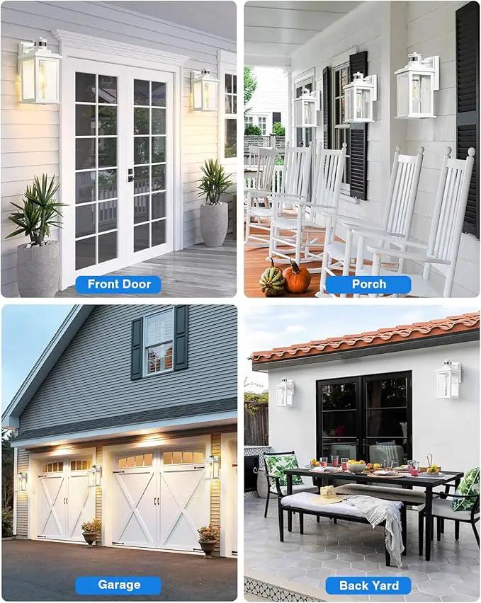 VIANIS Motion Sensor Porch Lights, Outdoor Wall Lights Wall Mount, White Dusk to Dawn Outdoor Sconce Lights, Waterproof Exterior Light Fixture for House, Garden, Patio, Entryway,Hardwired, Non-Solar by GreenHaven Gardens