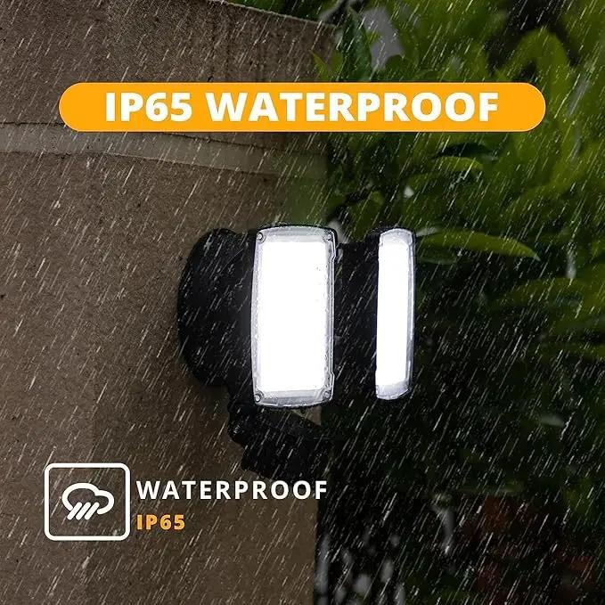UME 19W LED Flood Light Motion Sensor Outdoor, 2 Adjustable Head, 2000LM, 5000K, IP65 Waterproof, Dusk to Dawn Security Light with Photocell for Exterior,Outside,Garage,House(Black) by GreenHaven Gardens
