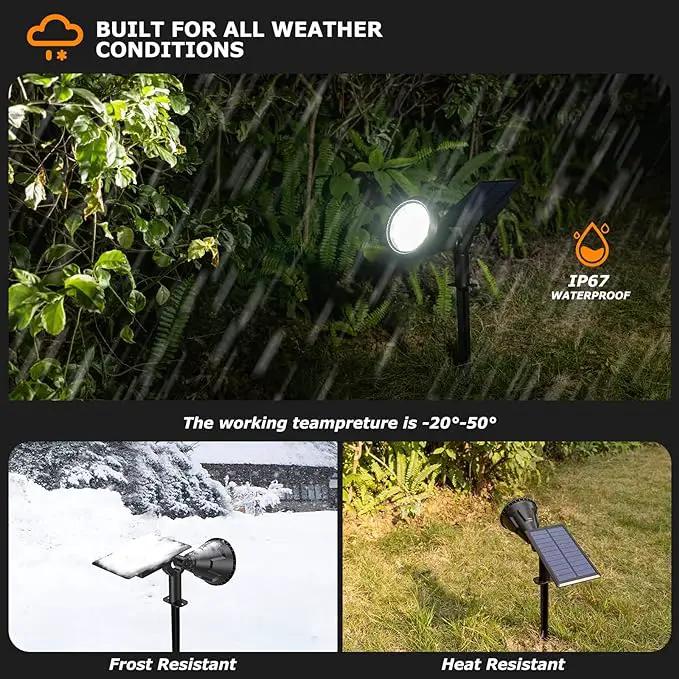 Solar Spot Lights Outdoor, 21 LEDs Solar Outdoor Lights Auto On/Off with 3 Modes, IP67 Waterproof Solar Yard Spotlight Landscape Lighting Garden Wall Lights, 2-in-1 Solar Powered Lights, 2Pack by GreenHaven Gardens