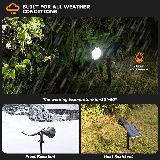 Solar Spot Lights Outdoor, 21 LEDs Solar Outdoor Lights Auto On/Off with 3 Modes, IP67 Waterproof Solar Yard Spotlight Landscape Lighting Garden Wall Lights, 2-in-1 Solar Powered Lights, 2Pack by GreenHaven Gardens