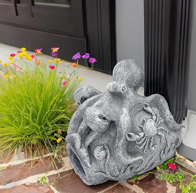 Octopus Sculpture Gutter Diverter Rain - Decorative Gutter Extension Downspout, Splash Block, 3"x4" Downspout Extender, Outdoor Decor Sculpture Ornament, Gutter Downspout Decoration by GreenHaven Gardens