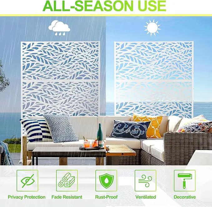 Outdoor Privacy Screen,72" H×47" W Metal Privacy Screen, Freestanding Privacy Fence Panels for Patio by GreenHaven Gardens