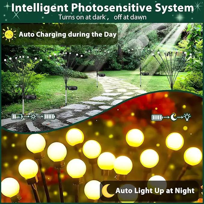 6-Pack Solar Garden Lights, 48 LED Solar Lights Outdoor for Garden Decor, Waterproof Firefly Light Outdoor (Sway by Wind), Swaying Light for Outside Yard Pathway Landscape Decorations (Warm White) by GreenHaven Gardens