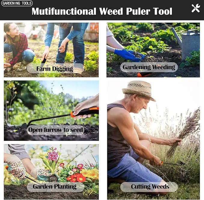 Weed Puller Tool-Weeding Artifact Uprooting Weeding Tool | 2024 Enhanced Weed Remover tool | 4-Tine Stainless Steel Weeder Tool,Multi Function Garden Tools fro Efficient Weed Extraction (1, upgrade) by GreenHaven Gardens