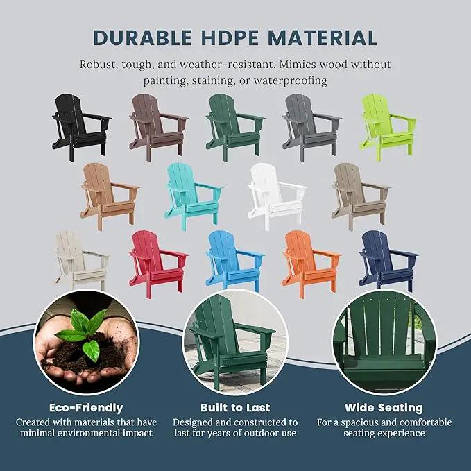 Westin Outdoors Laguna WO Home Furniture Adirondack Chair 4 PC Set Classic Outdoor Patio Folding Chair for Bon Fire Pit Lawn Backyard Beach Plastic Weather-Resistant (Dark Green) by GreenHaven Gardens