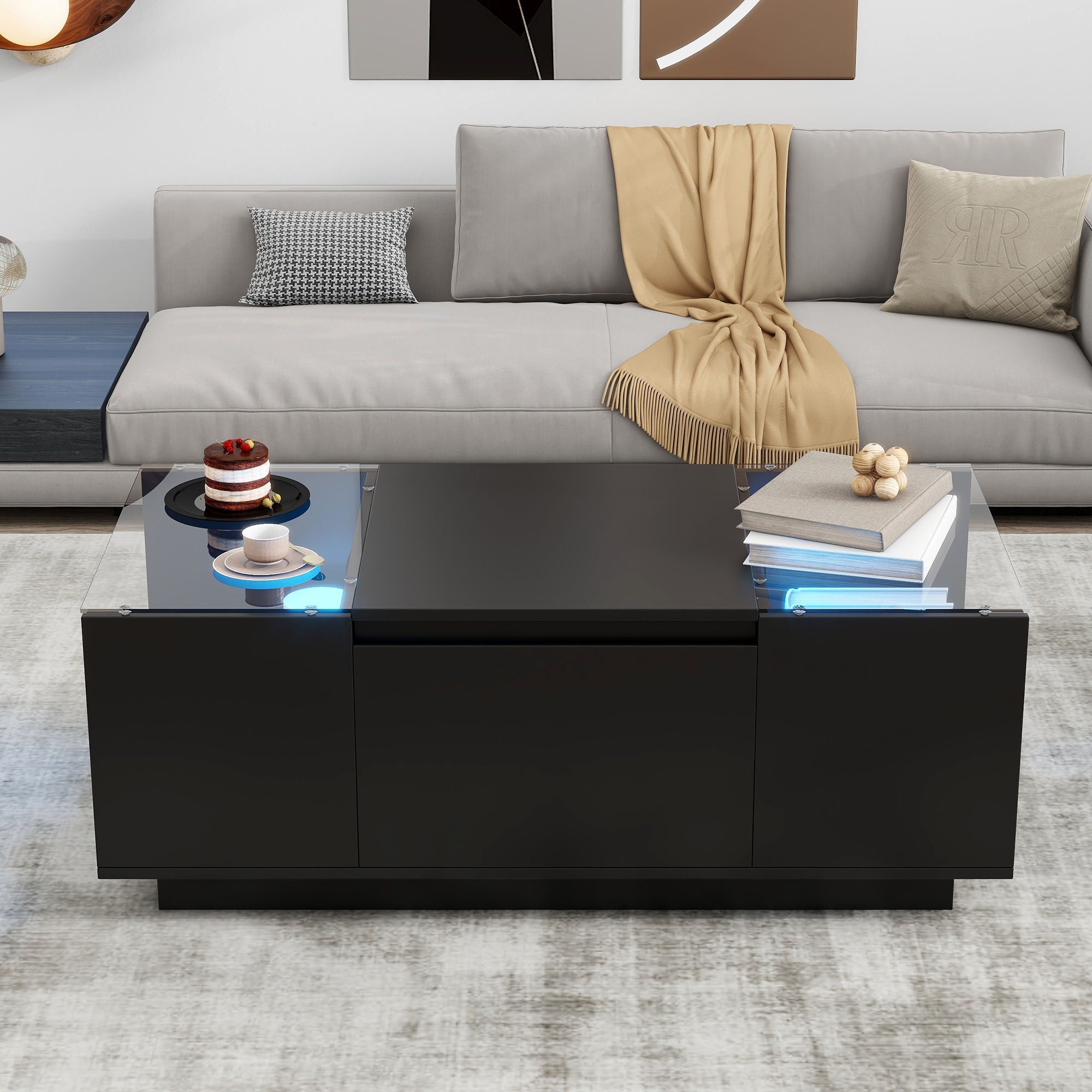 LED Coffee Table, Modern Center Table by HouseOfZazla