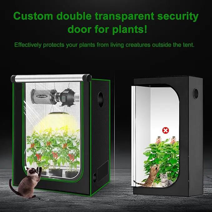 MELONFARM 2x4 Grow Tent, 48"x24"x60" Grow Tent, Double Transparent Viewing Door Indoor Grow Tent, Growing Tent with High Reflective Mylar & Floor Tray, Plant Tent for Indoor Hydroponics Growing by GreenHaven Gardens