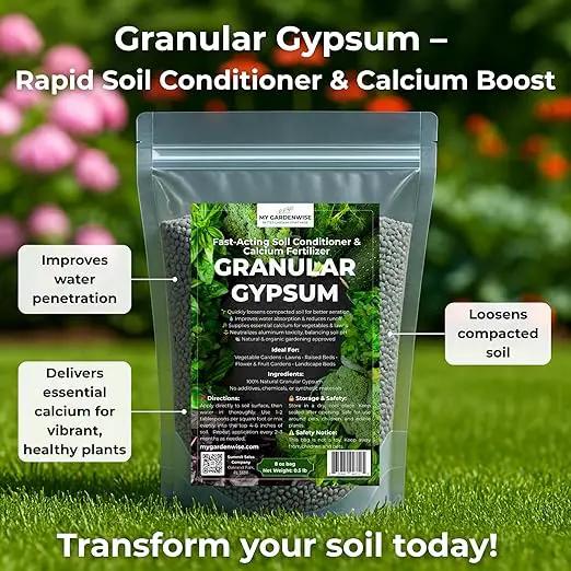 Gypsum for Soil - Calcium for Plants - Gypsum Fertilizer for Gardening, Lawn & Vegetables - Calcium for Garden (20 qts. - 40 lbs.) by GreenHaven Gardens