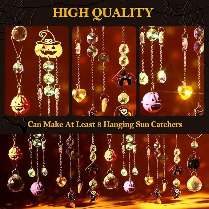 270 Pcs Halloween DIY Crystal Sun Catchers Indoor Window, Hanging Prism Suncatchers for Halloween Decorations, Outdoor Halloween DIY Suncatcher Kit, Glass Crystal Sun Catcher Crafts for Adult… by GreenHaven Gardens