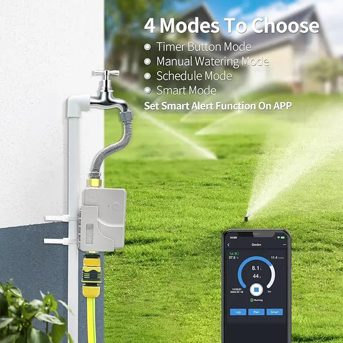 ECOWITT Wittflow Sprinkler Timer, WFC01 Smart Watering Timer, Need to Connect to GW2000 Wi-Fi Hub, Built-in Water Flow Meter and Temperature Sensor, NPT Thread, Intelligent Irrigation by GreenHaven Gardens