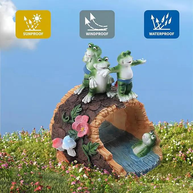 Gutter Guardian Rain Downspout Extension Playful Frog Statue, Ornament Splash Block Anchor for Downspout Extension Decor, 3" × 4" Downspout Extender Outdoor Garden Decorative by GreenHaven Gardens