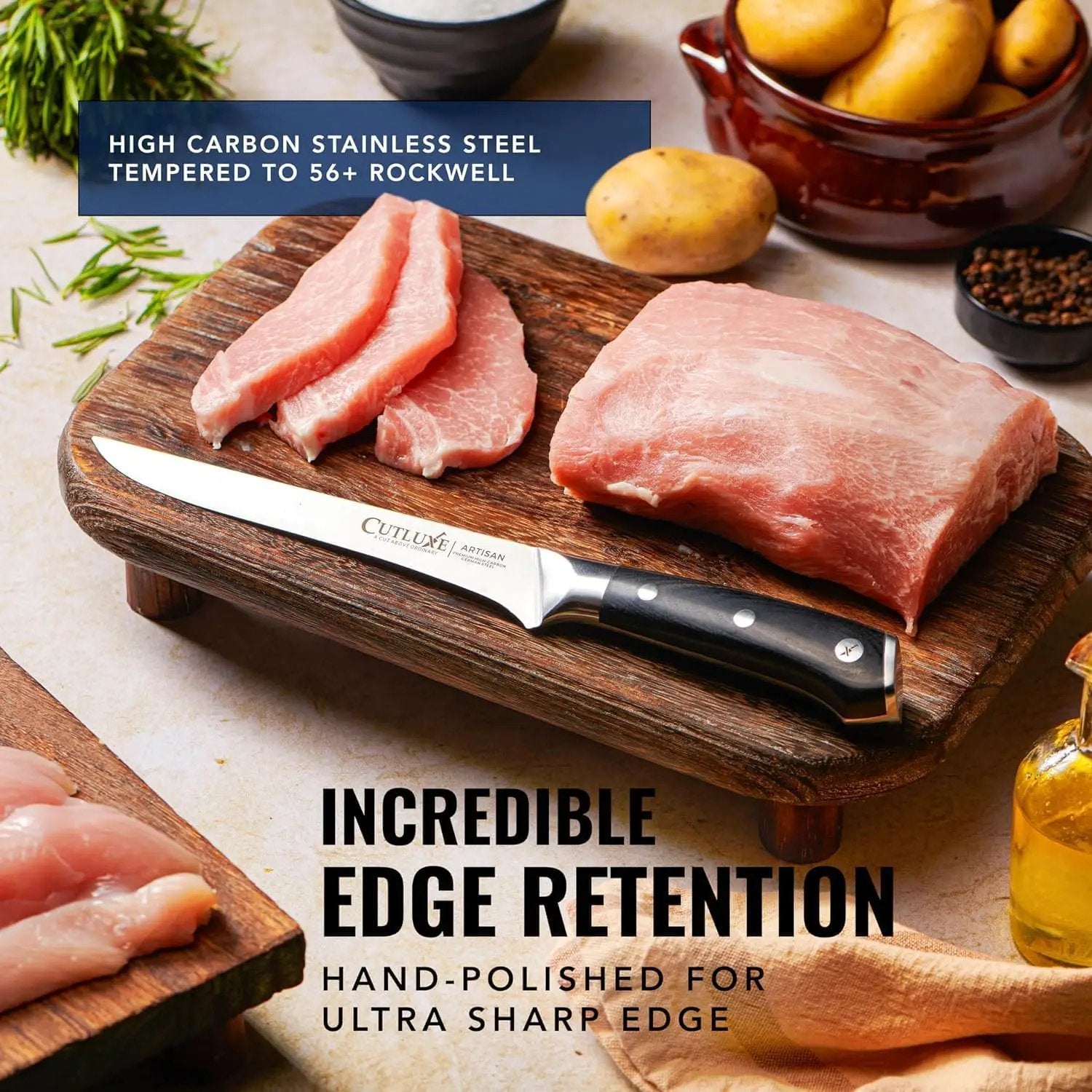 Cutluxe BBQ Carving Knife Set – Brisket Slicing and Boning Knife for Meat Cutting – Professional Knife with Razor Sharp German Steel, Full Tang, Ergonomic Handles – Artisan Series by GreenHaven Gardens