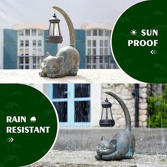 MININOVA Solar Garden Statues Cat Figurine with Solar Light Outdoor Decorations for Patio Yard Lawn Ornament Outdoor Housewarming Birthday Gift for Mom Grandma Friends by GreenHaven Gardens