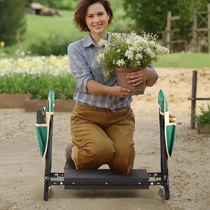 VEVOR Folding Garden Kneeler and Seat Heavy Duty, Widened 8" EVA Foam Pad, Portable Garden Stool with Tool Bags, Gardening Bench to Relieve Knee & Back Pain, Great Gifts for Seniors, Women, Parents by GreenHaven Gardens