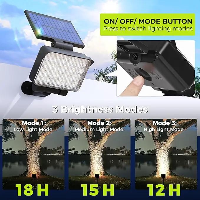 Solar Spot Lights Outdoor Waterproof 2 Pack for Flag, Tree, House, Garden, Yard, Landscape Spotlights for Accent Uplighting Halloween Christmas Decorations by GreenHaven Gardens