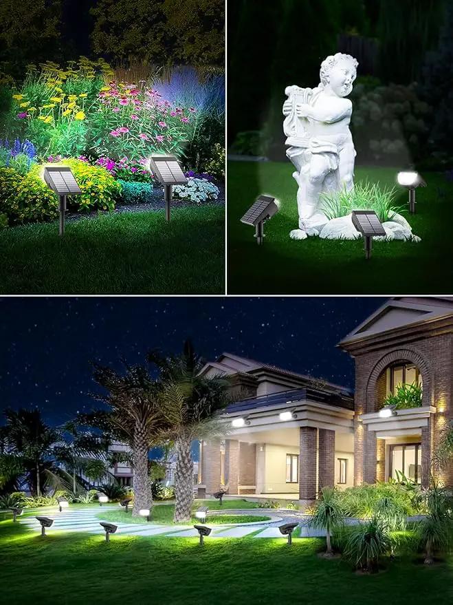 Solar Spot Lights Outdoor Solar Lights Outdoor Waterproof IP65 Solar Powered Outdoor Lights, Solar Landscape Spotlights Outdoor Solar Lights (White, 6 Packs) by GreenHaven Gardens