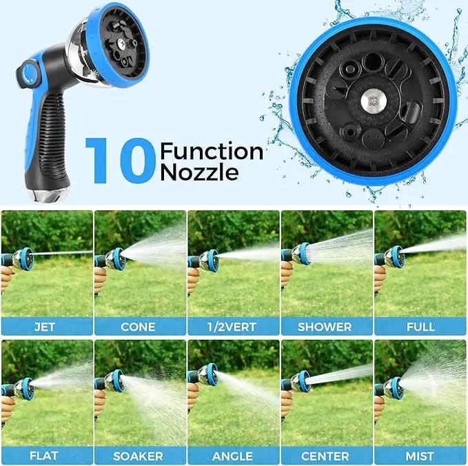 Retractable Garden Hose Reel, 5/8" x 90FT Automatic Retractable Water Hose Reel Wall Mount, with 10- Function Sprayer Nozzle, Any Length Lock/Auto Rewind/180°Swivel by GreenHaven Gardens