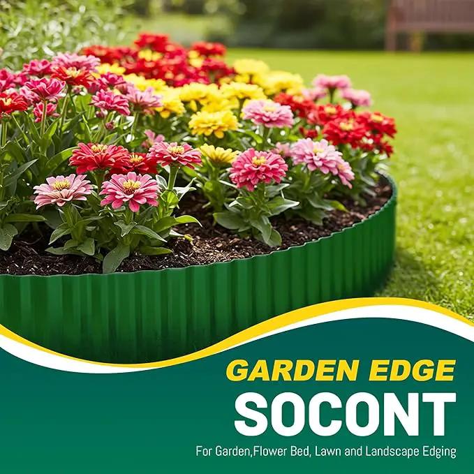 Corrugated Metal Garden Edging, 6"×40Ft Durable Landscape Border for Garden, Lawn, Flower Beds and Paver Edging (Green) by GreenHaven Gardens