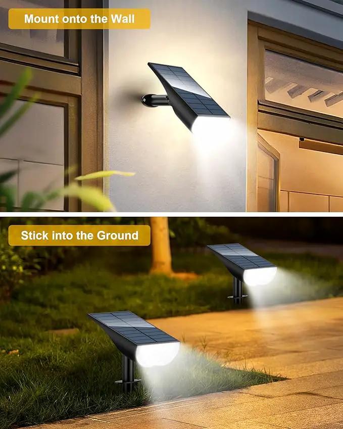 BAXIA TECHNOLOGY Solar Spot Lights Outdoor Waterproof, 3 Lighting Modes Solar Spotlights, Dusk to Dawn Spot Light for Yard Pathway Landscape Driveway, Warm White, 6 Pack by GreenHaven Gardens