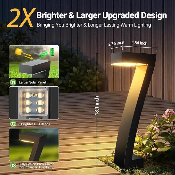 WdtPro Solar Lights Outdoor Pathway Lights, 4 Pack Upgraded Bright LED Outdoor Solar Light for Outside, IP65 Waterproof Solar Garden Light for Yard, Driveway, Walkway, Landscape, Patio Decor by GreenHaven Gardens