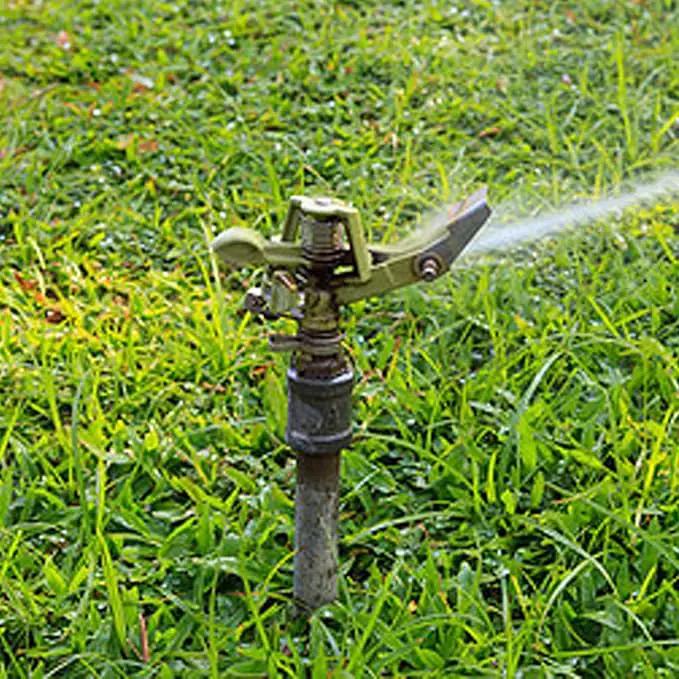 1/2 Inch Brass Impact Sprinkler with Nozzles Adjustable 0-360 Degree Coverage Pattern Heavy Duty Lawn Sprinkler Head for Yard Lawn Grass Patio Garden Irrigation (1Pcs) by GreenHaven Gardens
