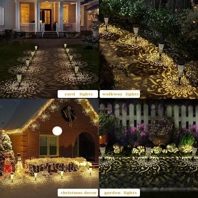 6 Pack Solar Lights Outdoor Garden Decorative with Warm Light Waterproof Pathway Landscape Lights for Path Patio Backyard Walkway Yard Garden Decor (Black, 6Pcs) by GreenHaven Gardens