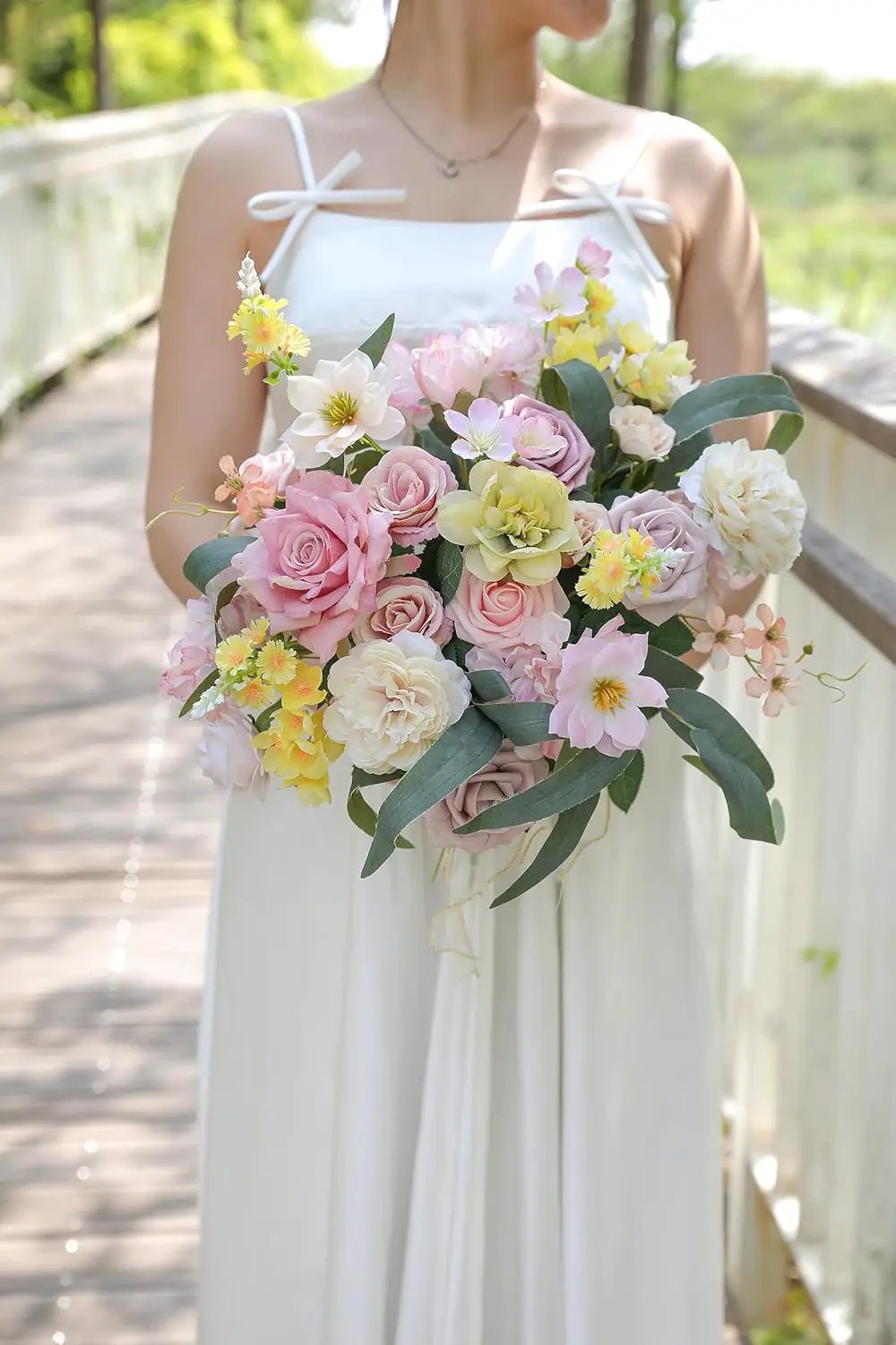 Artificial Flowers Combo for DIY Centerpieces Arrangements Wedding Bouquets Centerpieces Arrangements Party Baby Shower Home Decorations (Yellow Pink) by GreenHaven Gardens