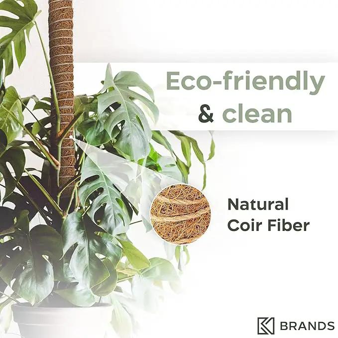 48'' Bendable Moss Pole Monstera Plant Support for Climbing Indoor Plants - Stakes for Potted Climbers - Tall Sticks Indoor Trellis for Houseplants - Accessories for Monstera Pot by GreenHaven Gardens