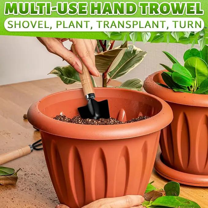 Mini Garden Tools - 3Pcs Indoor Plant Tools Set Indoor Gardening Tools Small Garden Shovel Mni Rake Small Gardening Tools Set Hand Rake Gardening Spade Gardening Supplies Indoor Garden Trowels by GreenHaven Gardens