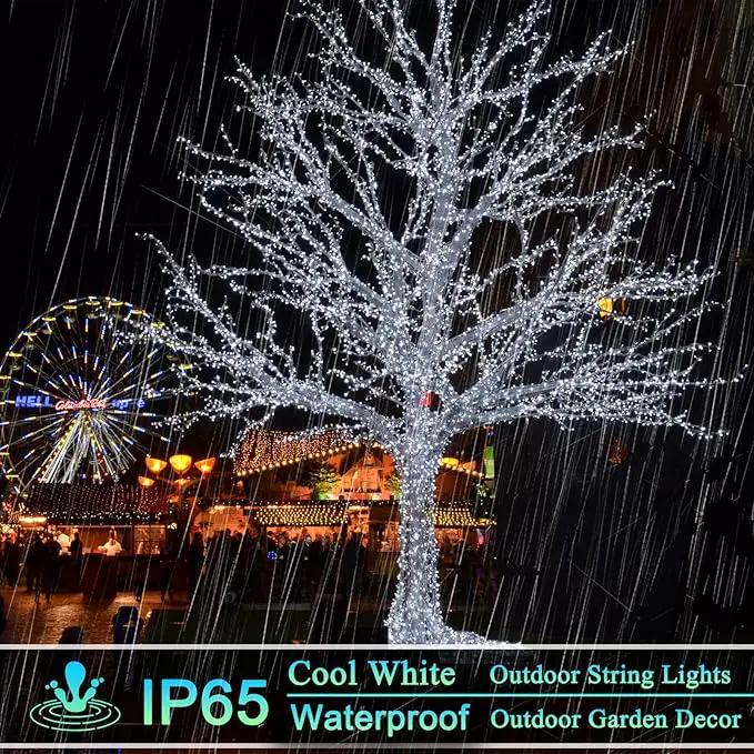 OZS 2PK 240LED 95FT Solar Sring Lights Outdoor Waterproof, Solar Christmas Lights for Outside, Green Wire Tree Electric Holiday Light with 8 Lighting Modes for Christmas Decorations(Cool White) by GreenHaven Gardens