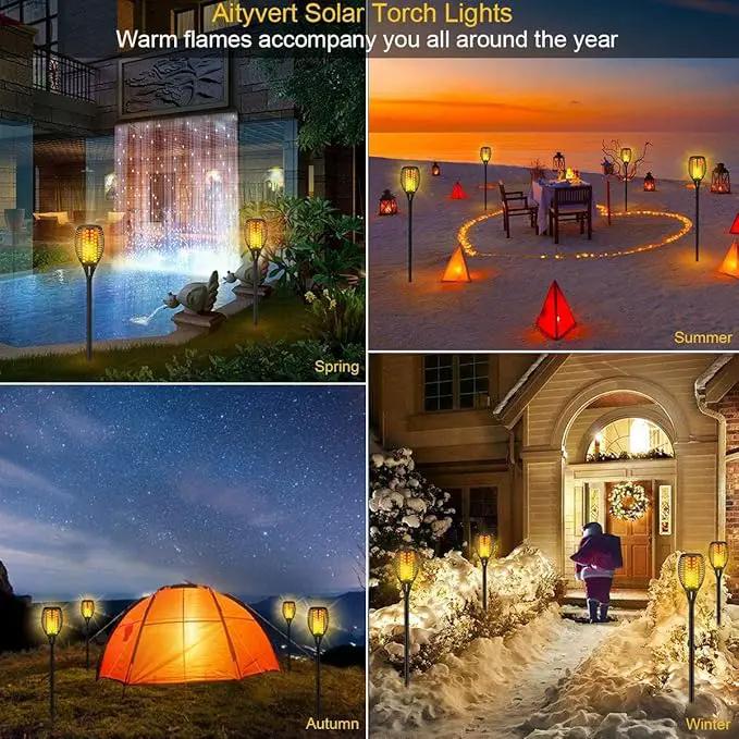 Aityvert Solar Lights, 43" Flickering Flames Torch Lights Outdoor Waterproof Landscape Decoration Lighting Dusk to Dawn Auto On/Off Security Flame Lights for Yard Garden Pathway Driveway (8 Pack) by GreenHaven Gardens