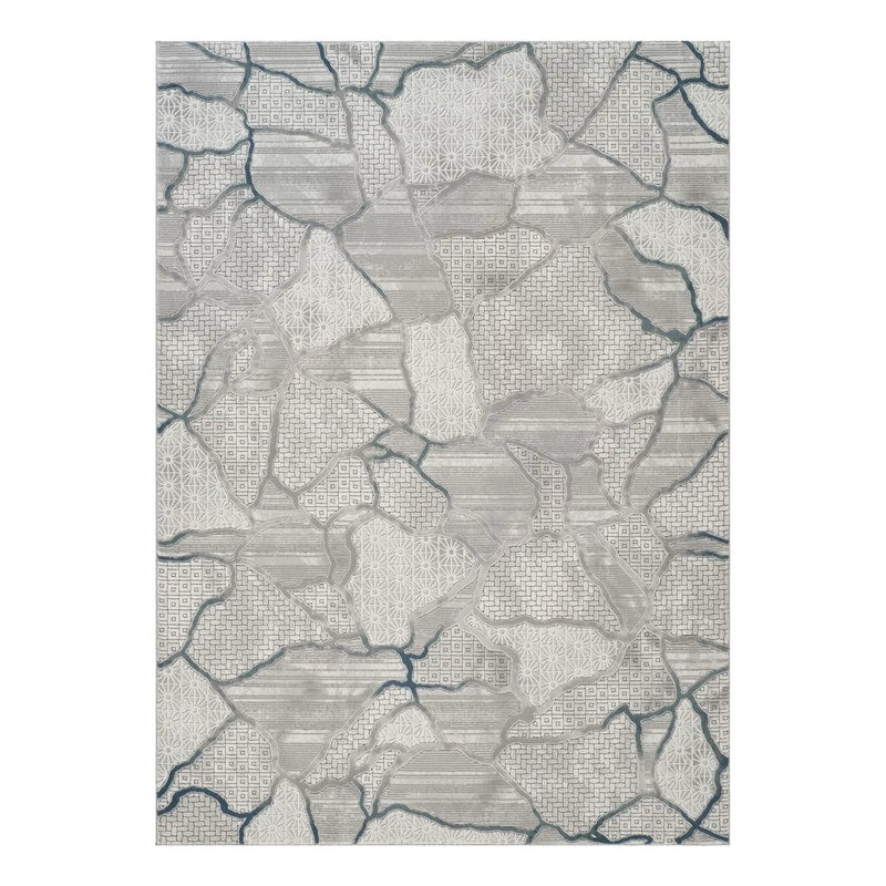 Geometrix - 5'3" X 7'3" Area Rug, Geometric 3D Effect - Gray / Ivory by Unique Piece Furniture