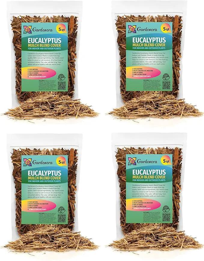 Organic Eucalyptus Mulch - Create an Eco-Friendly Garden with Natural Weed Control - 20 QUARTS by GreenHaven Gardens