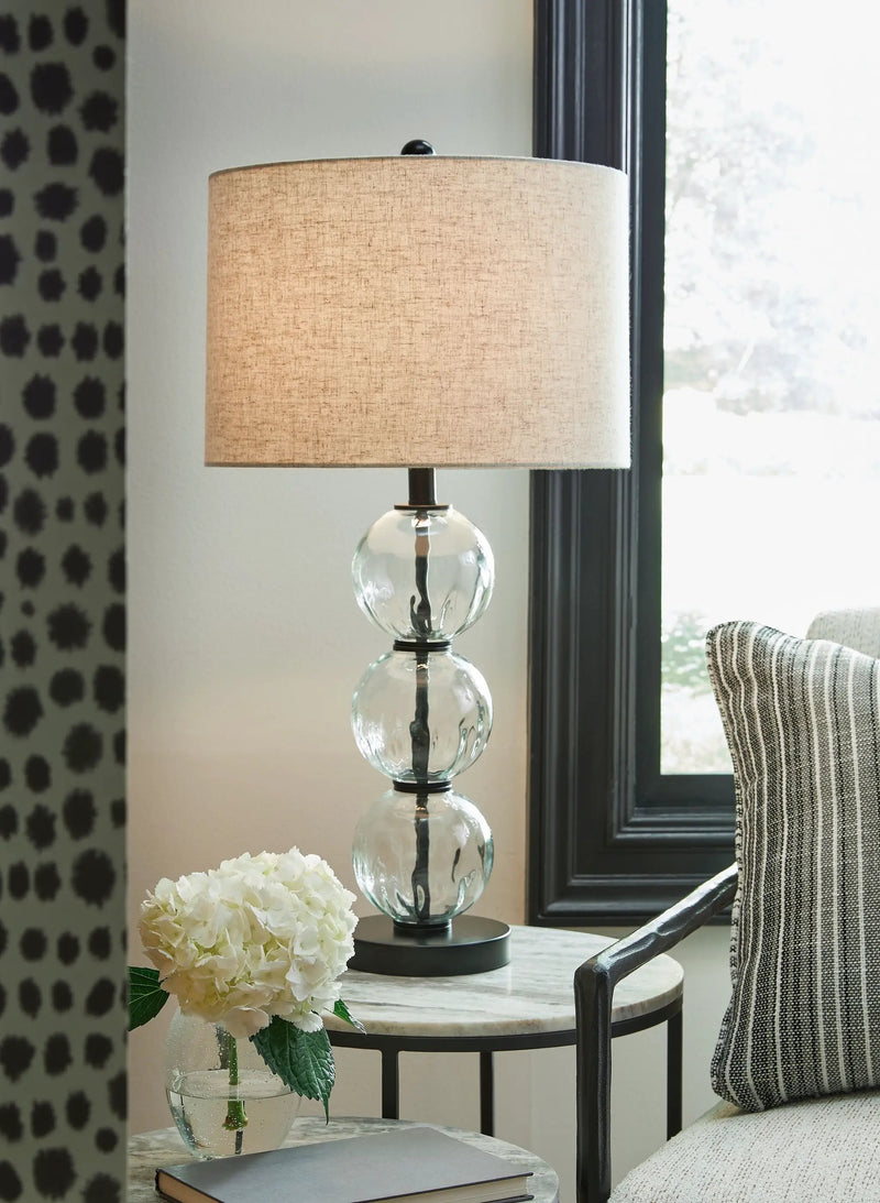 Airbal - Glass Table Lamp (Set of 2) - Clear / Black by Unique Piece Furniture