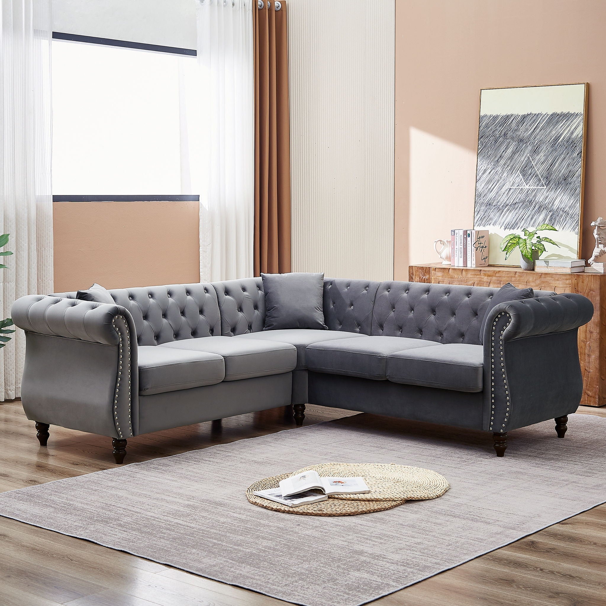 Streamline Modern L-Shaped Corner Sofa by HouseOfZazla
