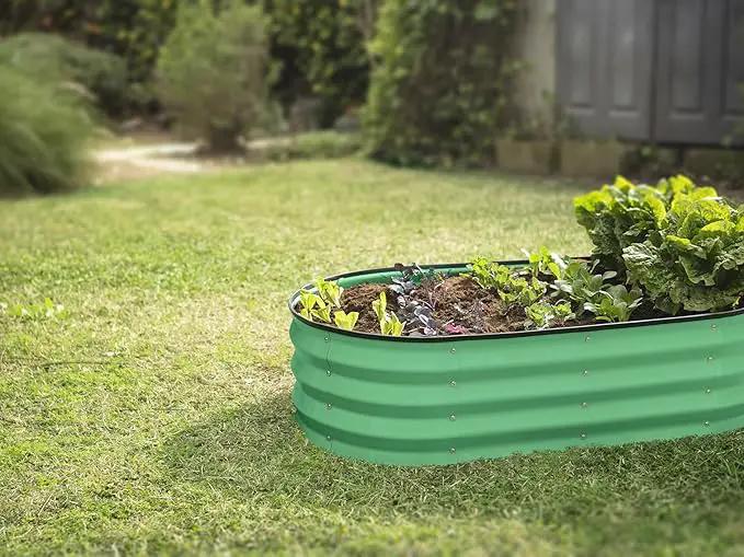 Galvanized Raised Garden Beds Outdoor // 4×2×1 ft (2-Pack) Planter Raised Beds for Gardening, Vegetables, Flowers (Light Green) // Large Metal Garden Box by GreenHaven Gardens