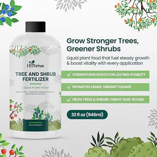 32oz Tree and Shrub Plant Food - Makes 32 Gallons of Tree and Shrub Fertilizer, Liquid Plant Fertilizer for Healthy Roots, Foliage & Year-Round Growth, Nutrient-Rich Formula for All Trees & Shrubs by GreenHaven Gardens