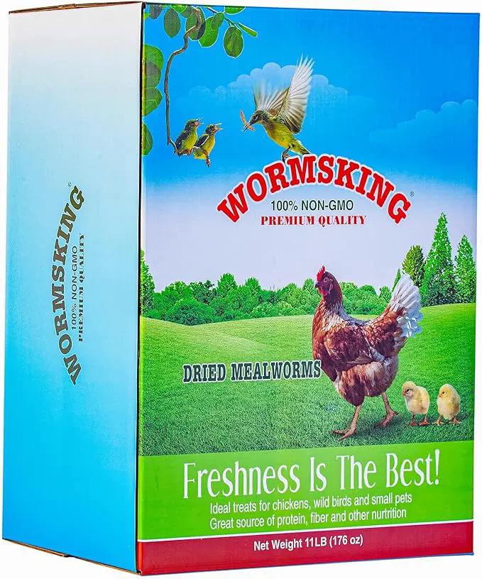 11 LBS Dried Mealworms, Non GMO, High Protein Treat for Chicken, Duck, Birds, Reptile, Hamster,Hedgehog by GreenHaven Gardens
