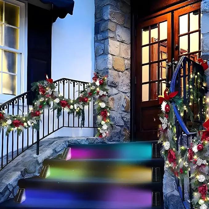 Solar Step Deck Lights Outdoor 20 Pack Solar Step Light, Waterproof Warm White/7 RGB Color Glow Solar Fence Lights for Yard, Patio, Garden, Walkways, Front Door, Pathway, Driveway by GreenHaven Gardens