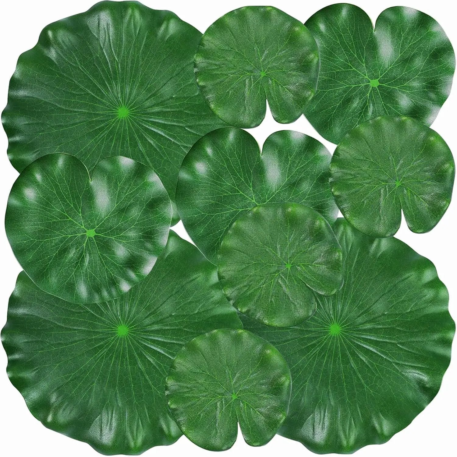 20Pcs Floating Lily Pads for Ponds, Fake Lily Pads, Artificial Lotus Leaves Decorative, 6pcs 8.3in and 6pcs 7in and 8pcs 4in (Total 20pcs) by GreenHaven Gardens