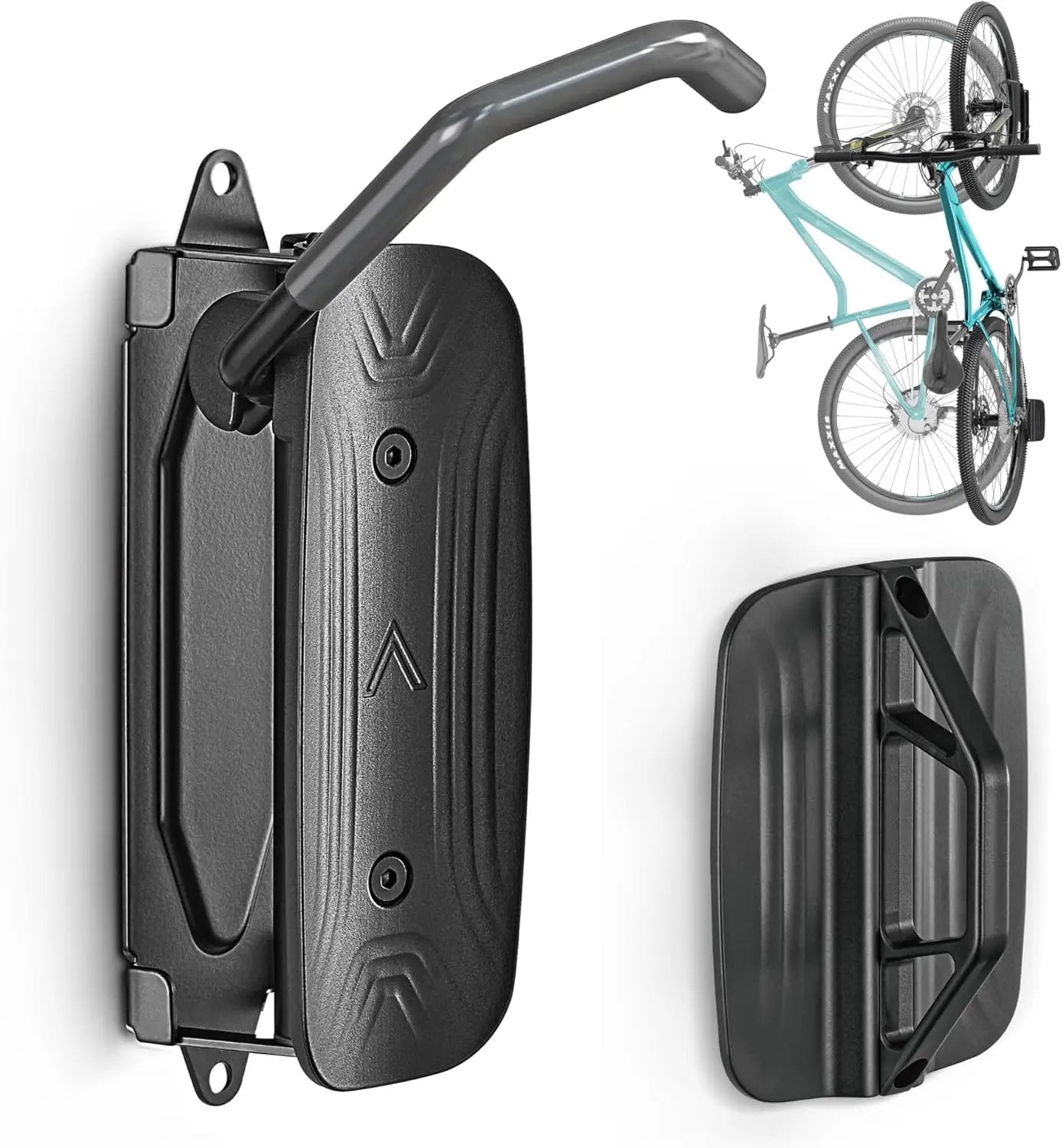 monTEK Swivel Bike Wall Mount – Garage Bike Hanger & Space-Saving Vertical Bike Rack for Garage & Apartment, Sturdy Bike Storage Hook Holds up to 66 lbs, Easy Installation & Scratch-Proof Design by GreenHaven Gardens