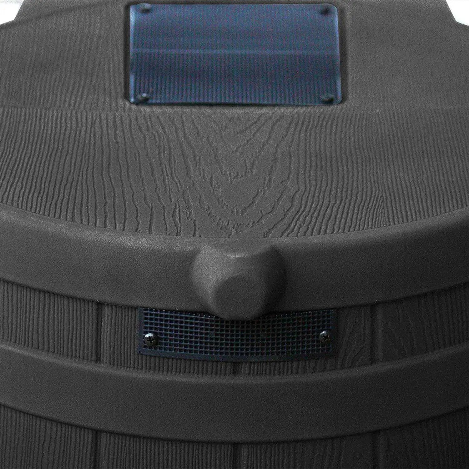 Good Ideas Rain Wizard 50 Gallon Plastic Outdoor Home Rain Barrel Water Storage Collector with Brass Spigot and Flat Back Design, Black (4 Pack) by GreenHaven Gardens