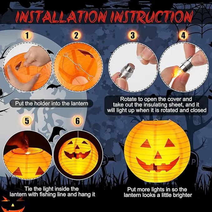 Retisee 20 Pcs 10 Inch Halloween Paper Lanterns Jack O Lantern Pumpkin Halloween Party Decorations Halloween Hanging Pumpkin Decor with Lights Suitable for Indoor Outdoor Yard, Lawn, Garden, Party by GreenHaven Gardens